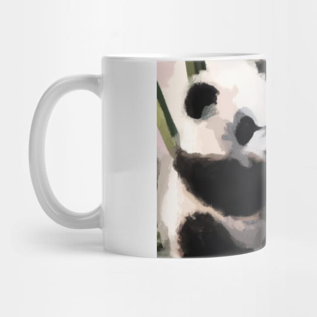 Baby Panda Bears eating bamboo by Cotton Candy Art